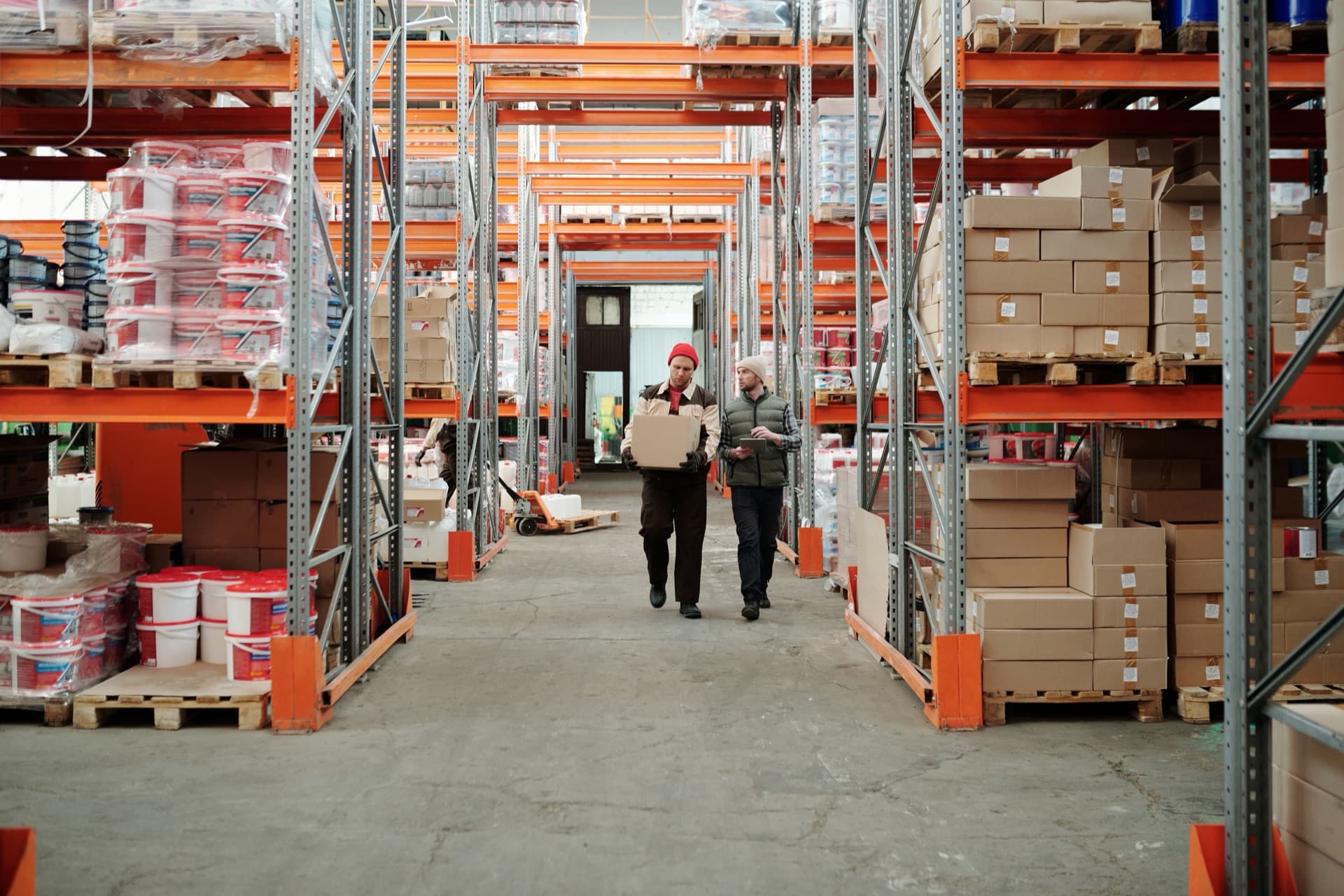 Distribution operations — product moving from warehouse to retail